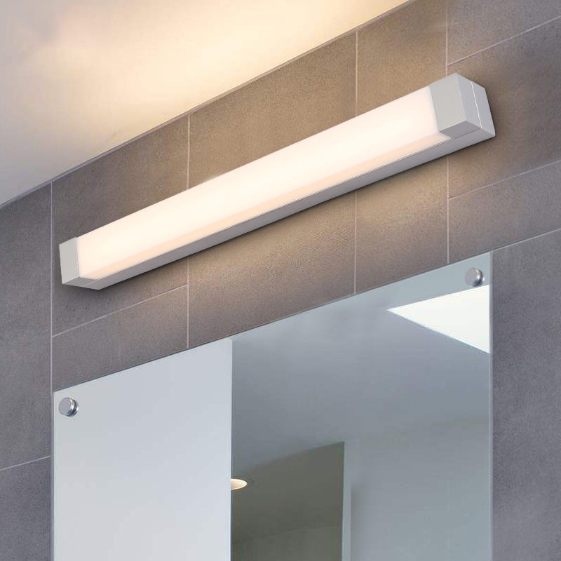 Lisslune | Nordic Rectangular Flush Mount Wall Sconce Acrylic Bathroom LED Vanity Light in White