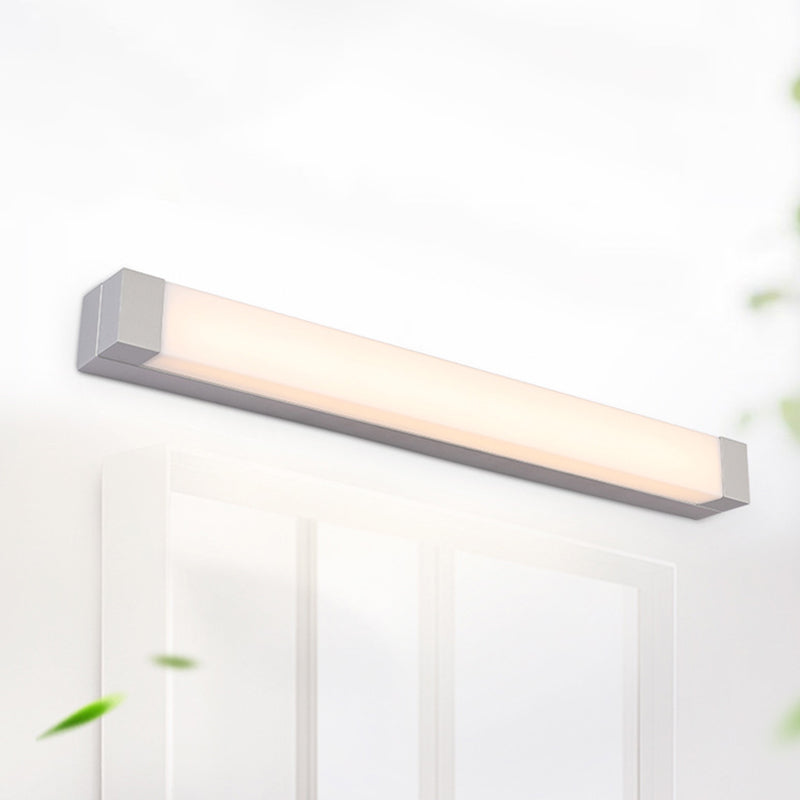 Lisslune | Nordic Rectangular Flush Mount Wall Sconce Acrylic Bathroom LED Vanity Light in White