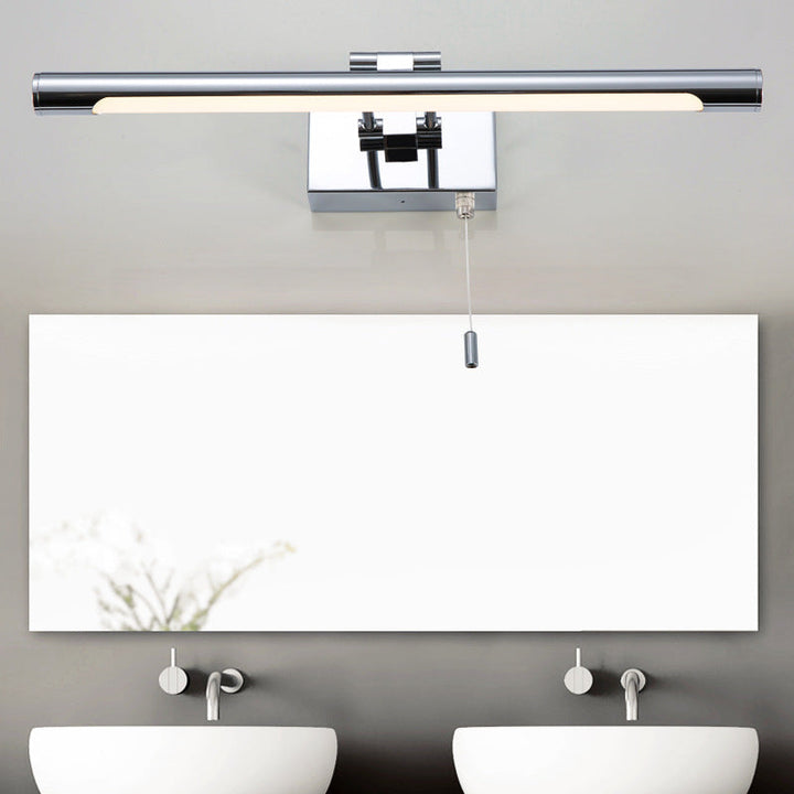 Lisslune | Chrome swivel Tube Vanity light Minimalist LED Acrylic Wall lamp for Bathroom