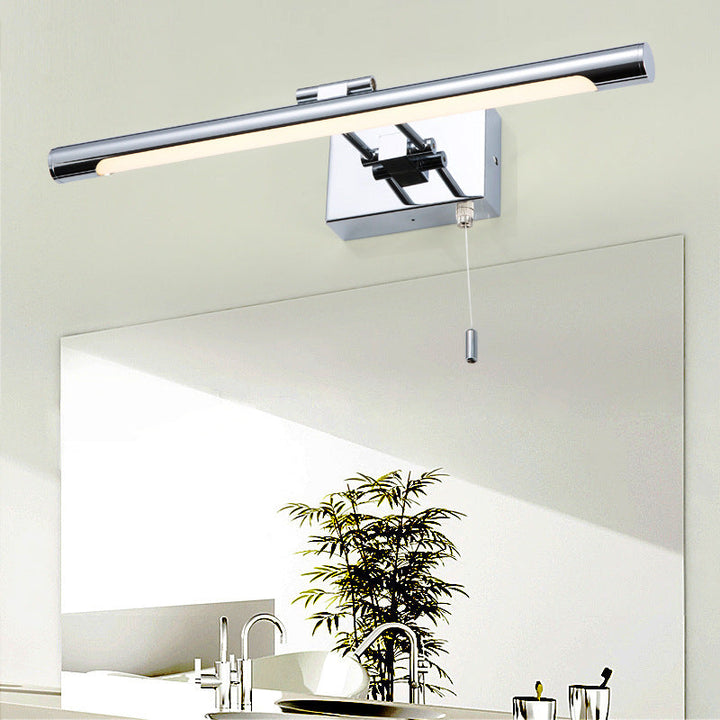 Lisslune | Chrome swivel Tube Vanity light Minimalist LED Acrylic Wall lamp for Bathroom