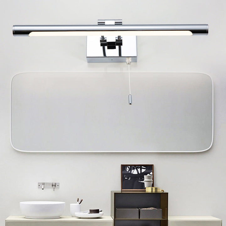 Lisslune | Chrome swivel Tube Vanity light Minimalist LED Acrylic Wall lamp for Bathroom