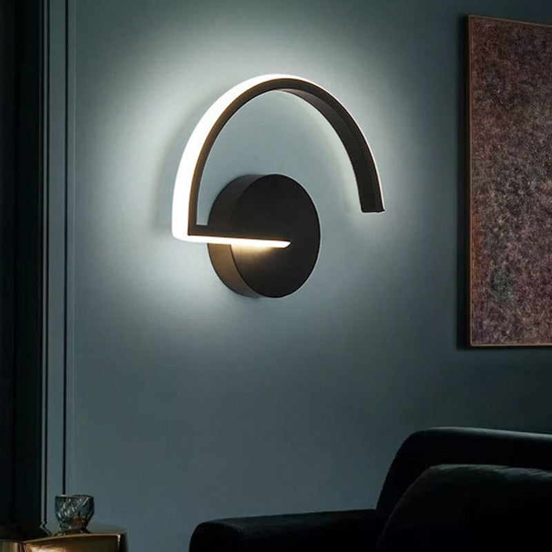 Skørter | Arc Wall Lamp Light Fixture Minimalistic Metal Bedroom LED Wall Lighting Ideas