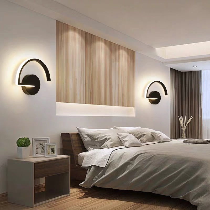 Skørter | Arc Wall Lamp Light Fixture Minimalistic Metal Bedroom LED Wall Lighting Ideas