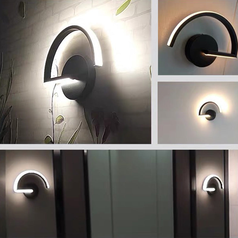 Skørter | Arc Wall Lamp Light Fixture Minimalistic Metal Bedroom LED Wall Lighting Ideas