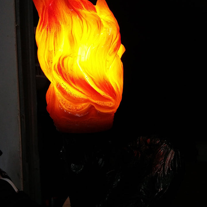 Skørter | Resin Torch Shaped Wall Lamp Decorative Single Bulb Foyer Wall Mounted Lamp in Orange