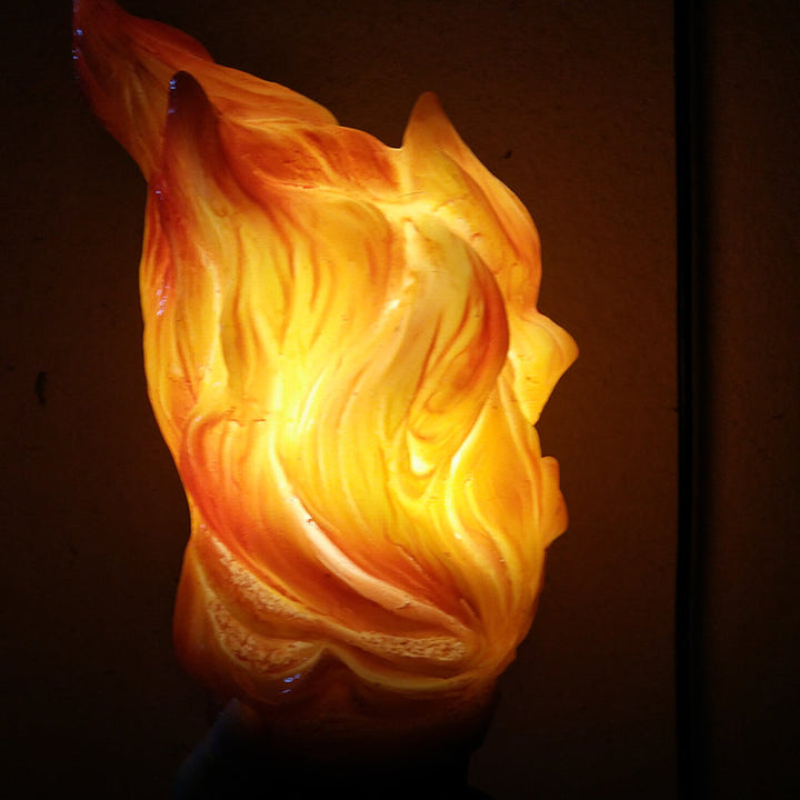 Skørter | Resin Torch Shaped Wall Lamp Decorative Single Bulb Foyer Wall Mounted Lamp in Orange