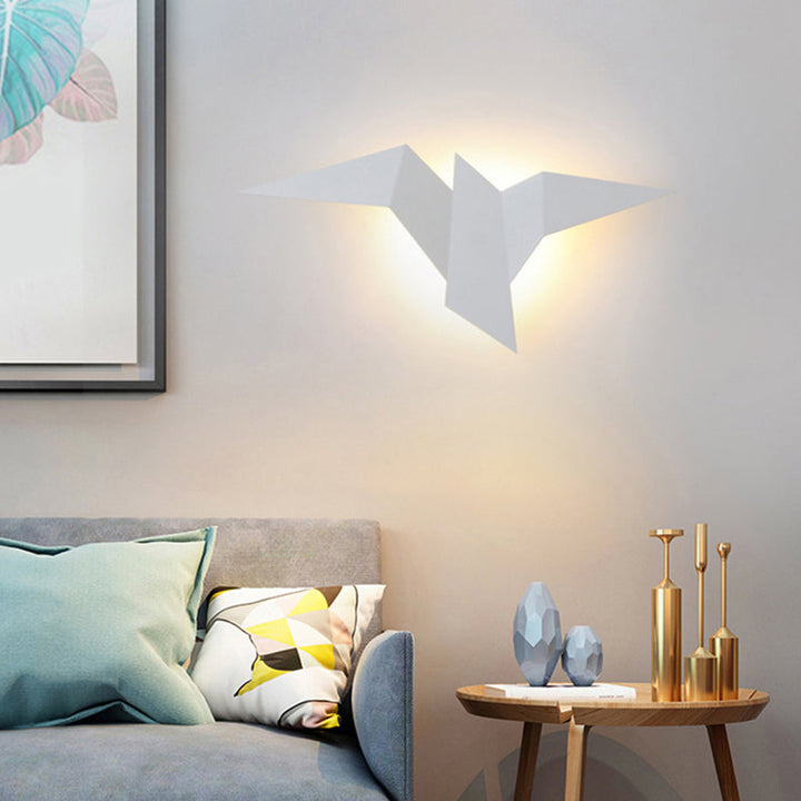 Skørter | Origami Bird Shaped Metal Wall Lamp Artistic LED Wall Mounted Light for Living Room