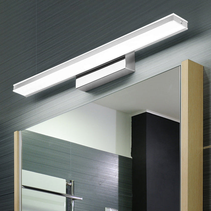 Lisslune | White Rectangle Vanity Light Modern Stainless Steel LED Wall Mount Lamp for Bathroom