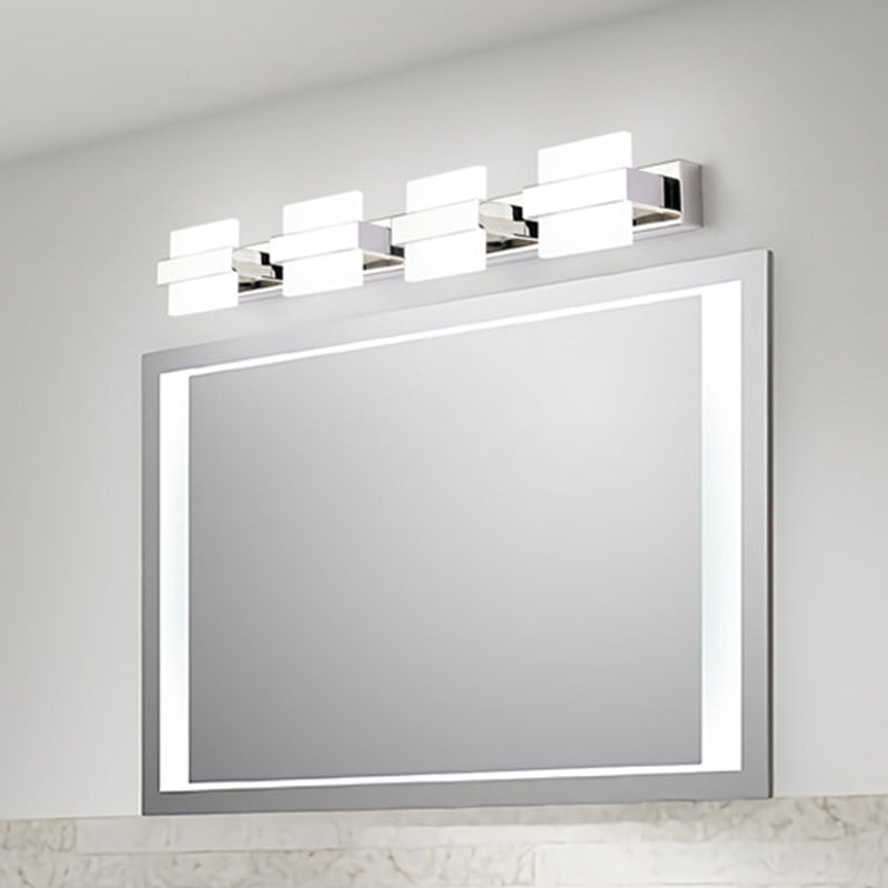 Lisslune | Acrylic Rectangular LED Wall Light Contemporary White Wall-Mounted Lighting for Bathroom