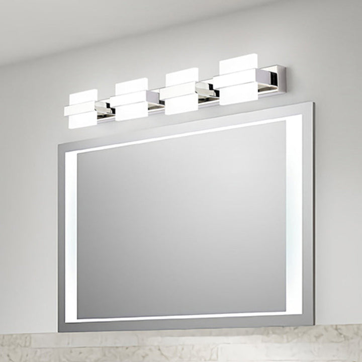 Lisslune | Acrylic Rectangular LED Wall Light Contemporary White Wall-Mounted Lighting for Bathroom