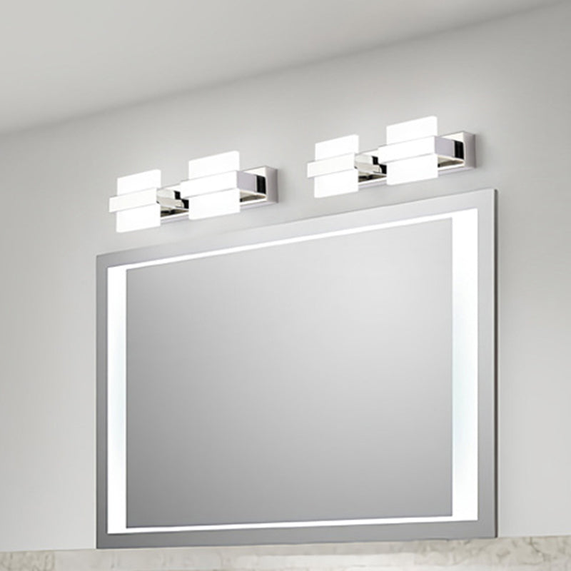 Lisslune | Acrylic Rectangular LED Wall Light Contemporary White Wall-Mounted Lighting for Bathroom