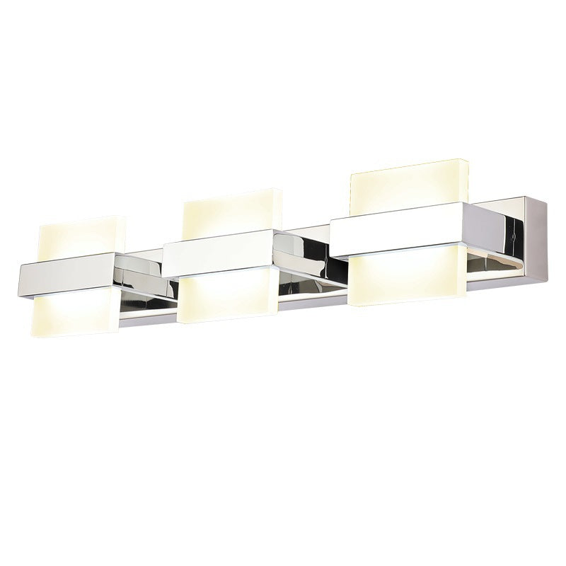 Lisslune | Acrylic Rectangular LED Wall Light Contemporary White Wall-Mounted Lighting for Bathroom