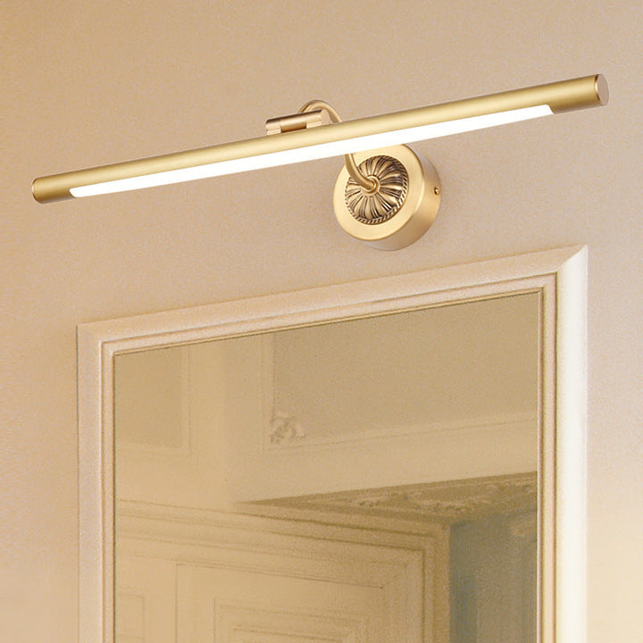Lisslune | Metal LED Picture Light Traditional Tube Bathroom Mirror Wall Sconces with Swing Arm