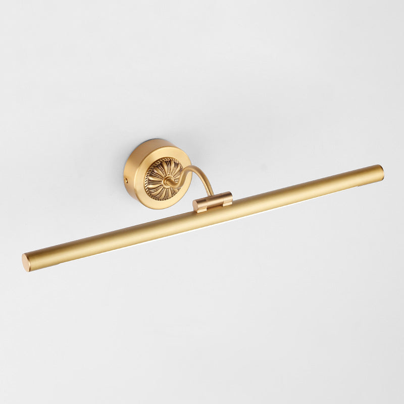 Lisslune | Metal LED Picture Light Traditional Tube Bathroom Mirror Wall Sconces with Swing Arm