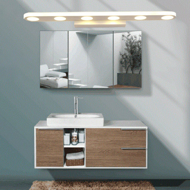 Lisslune | Simplicity Oblong Vanity Lighting Metal Bathroom LED Wall Light in White