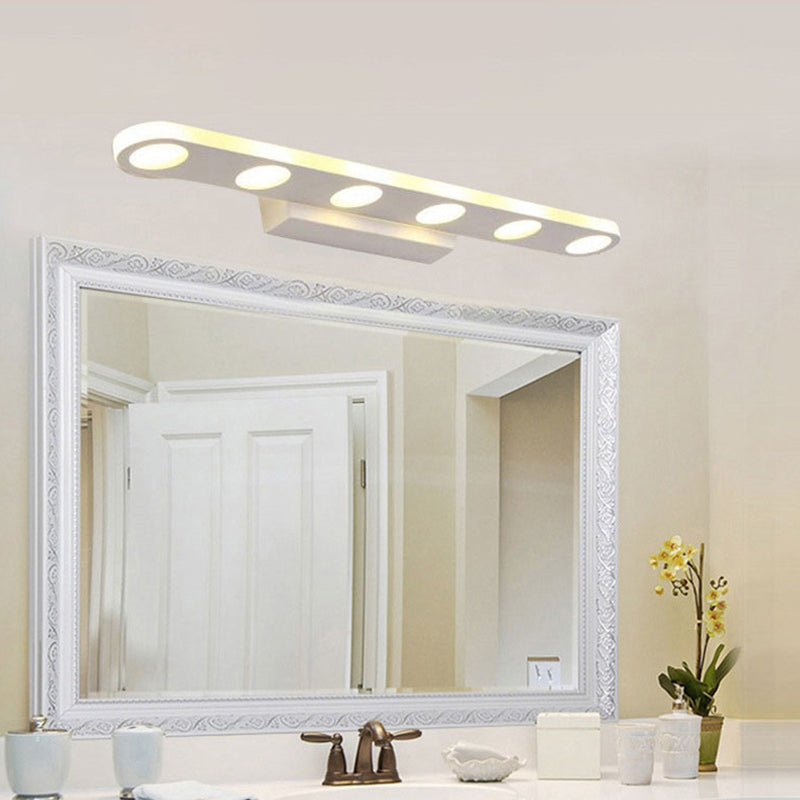 Lisslune | Simplicity Oblong Vanity Lighting Metal Bathroom LED Wall Light in White