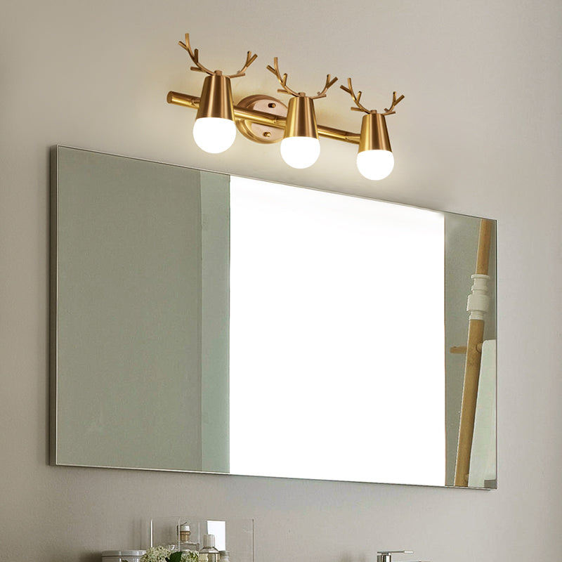 Lisslune | Antler Vanity Wall Light Postmodern Metal Brass Wall Lamp with Exposed Light Design