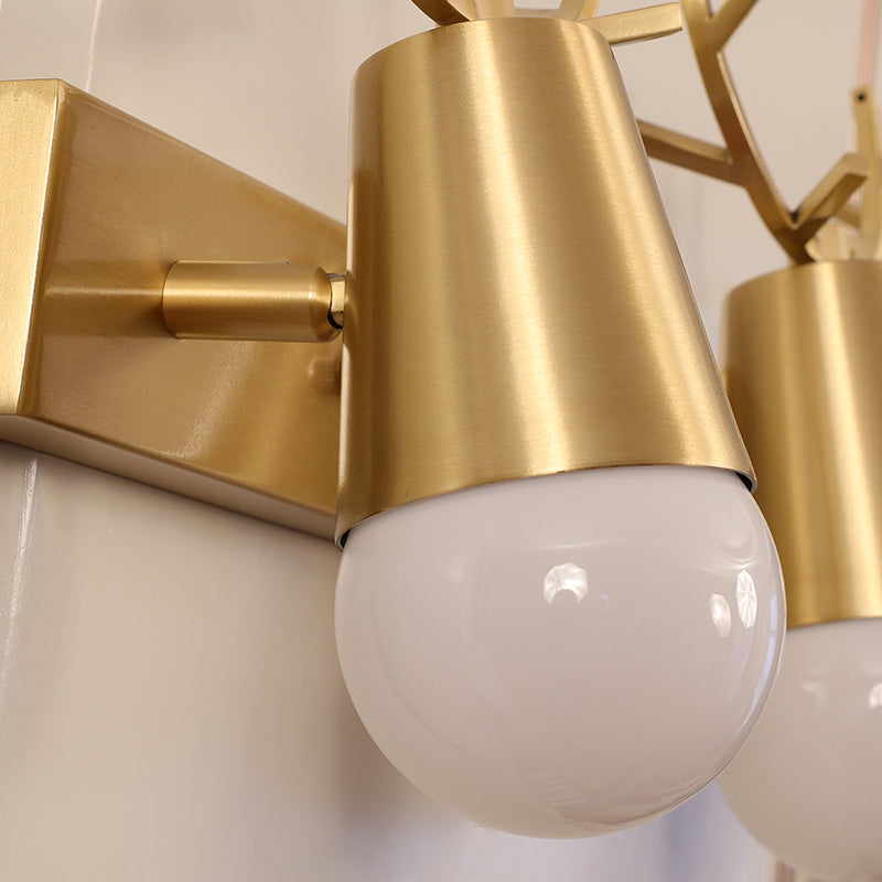 Lisslune | Antler Vanity Wall Light Postmodern Metal Brass Wall Lamp with Exposed Light Design