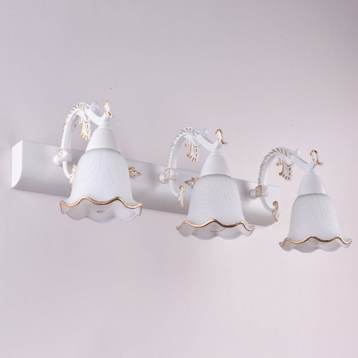 Lisslune | Classic Flower Wall Lamp Ivory Glass Wall Mounted Lighting Unit for Bathroom