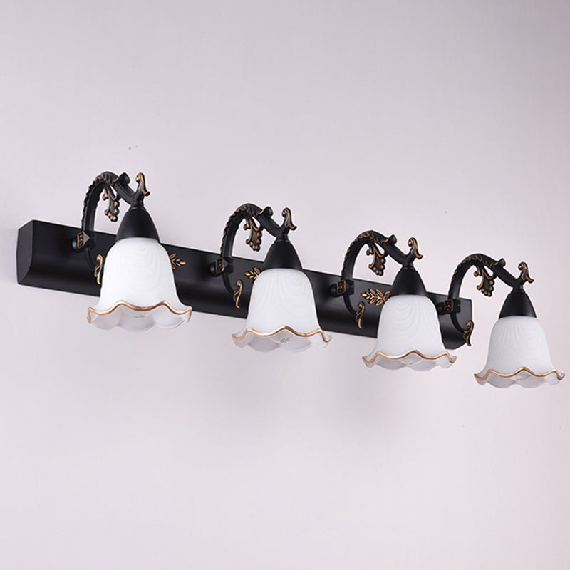 Lisslune | Classic Flower Wall Lamp Ivory Glass Wall Mounted Lighting Unit for Bathroom