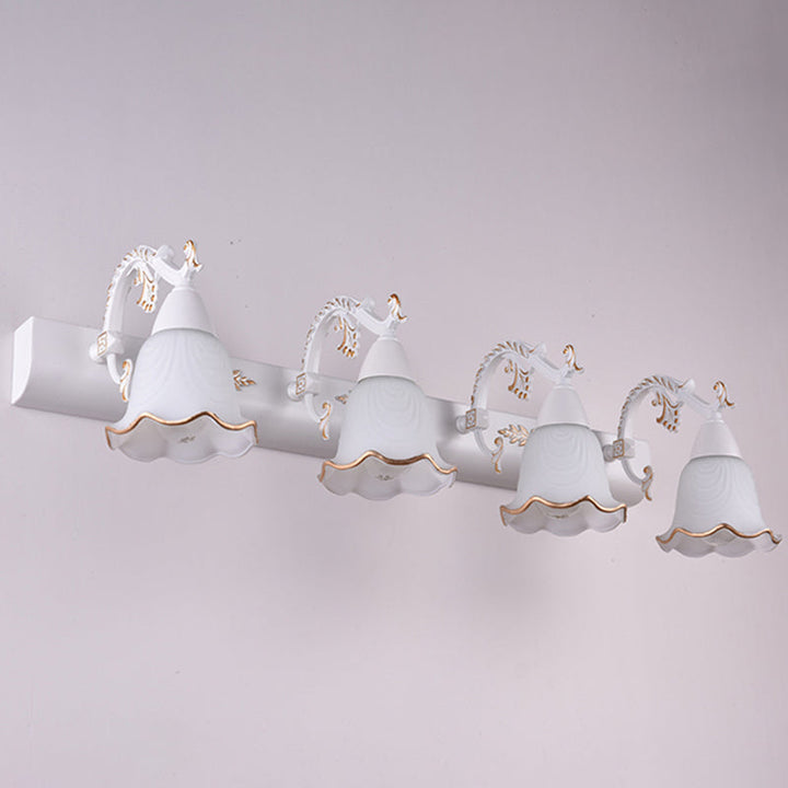 Lisslune | Classic Flower Wall Lamp Ivory Glass Wall Mounted Lighting Unit for Bathroom