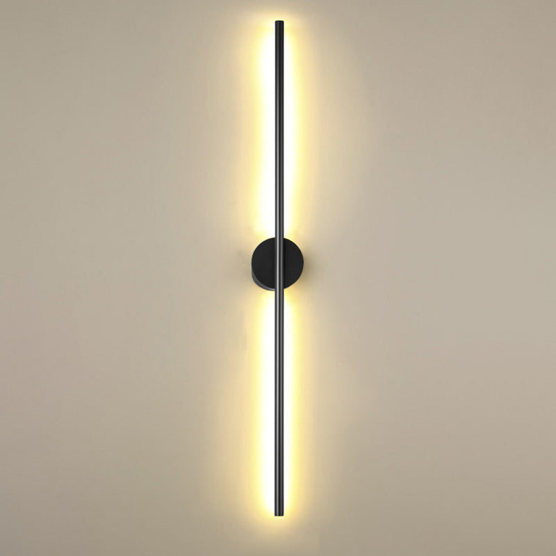Skørter | Black Rod LED Wall Lamp Fixture Simple Style Metallic Wall Light for the Living Room