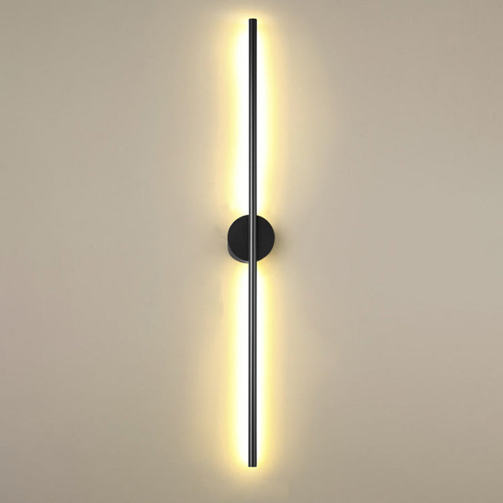 Skørter | Black Rod LED Wall Lamp Fixture Simple Style Metallic Wall Light for the Living Room