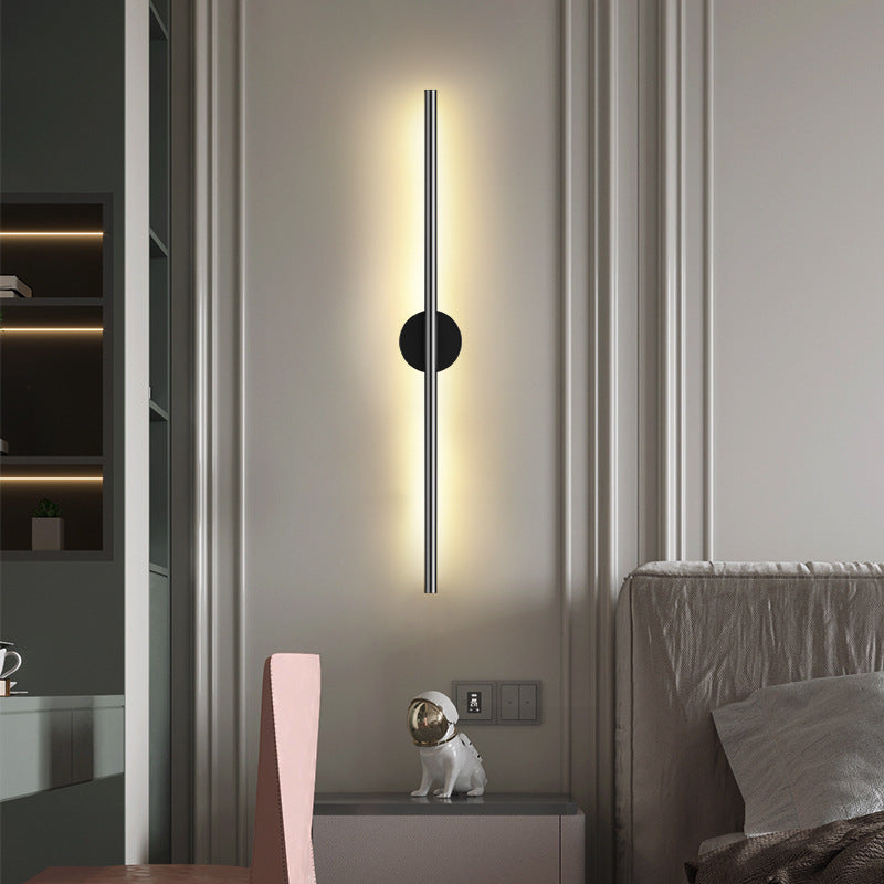 Skørter | Black Rod LED Wall Lamp Fixture Simple Style Metallic Wall Light for the Living Room