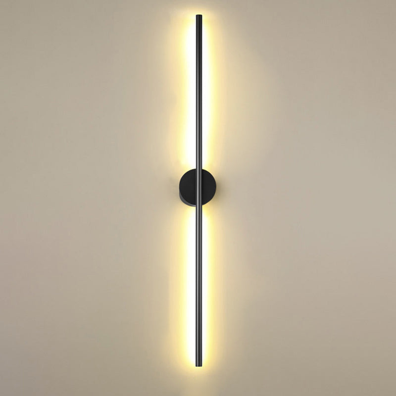 Skørter | Black Rod LED Wall Lamp Fixture Simple Style Metallic Wall Light for the Living Room