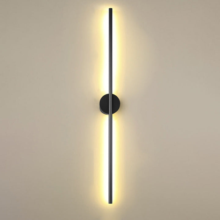 Skørter | Black Rod LED Wall Lamp Fixture Simple Style Metallic Wall Light for the Living Room