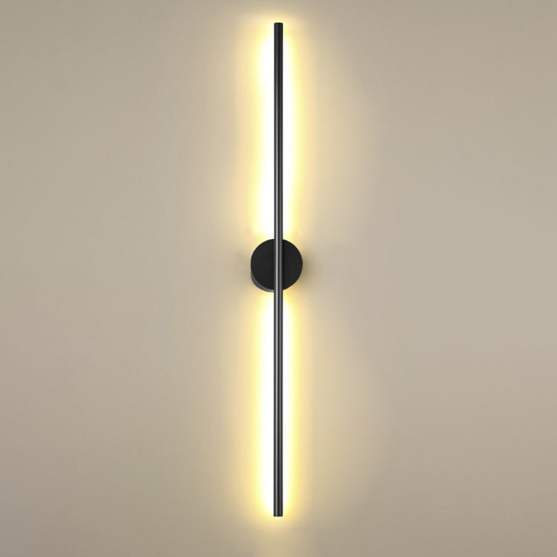 Skørter | Black Rod LED Wall Lamp Fixture Simple Style Metallic Wall Light for the Living Room