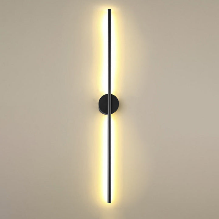 Skørter | Black Rod LED Wall Lamp Fixture Simple Style Metallic Wall Light for the Living Room