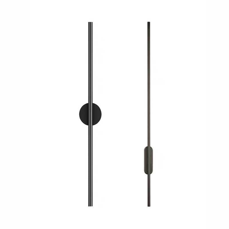 Skørter | Black Rod LED Wall Lamp Fixture Simple Style Metallic Wall Light for the Living Room