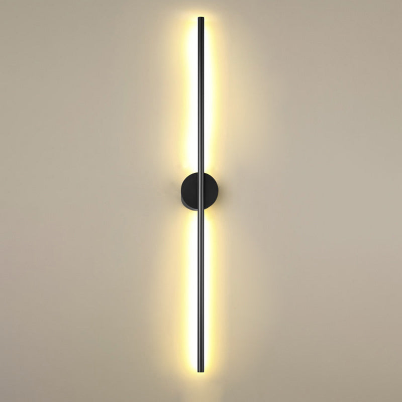 Skørter | Black Rod LED Wall Lamp Fixture Simple Style Metallic Wall Light for the Living Room