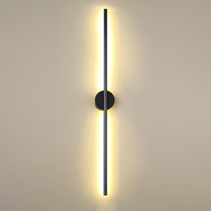 Skørter | Black Rod LED Wall Lamp Fixture Simple Style Metallic Wall Light for the Living Room