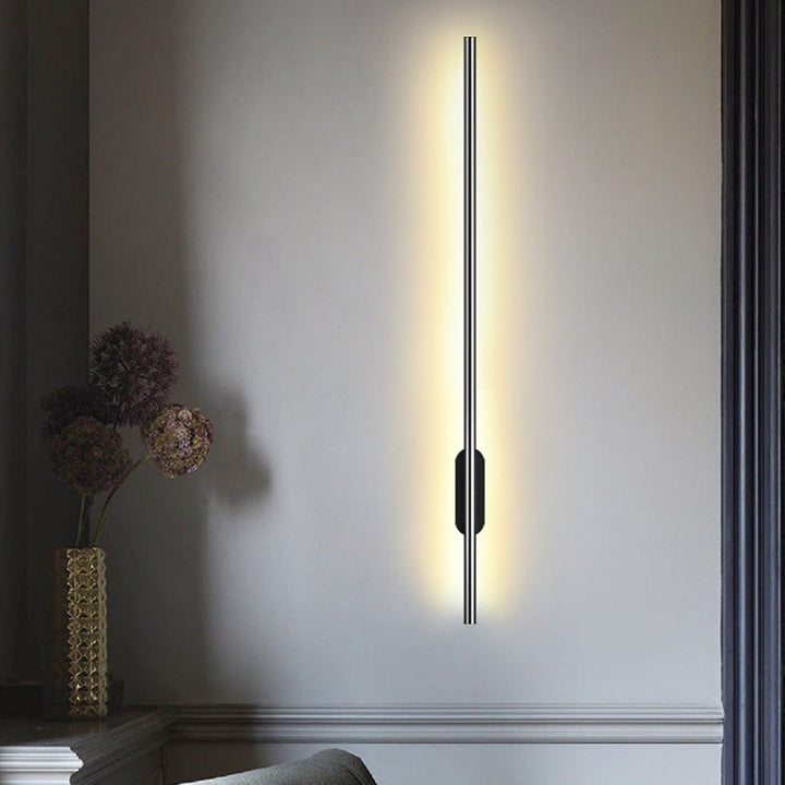 Skørter | Black Rod LED Wall Lamp Fixture Simple Style Metallic Wall Light for the Living Room