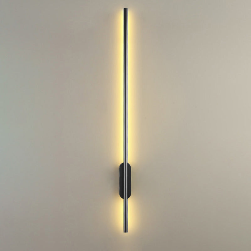 Skørter | Black Rod LED Wall Lamp Fixture Simple Style Metallic Wall Light for the Living Room