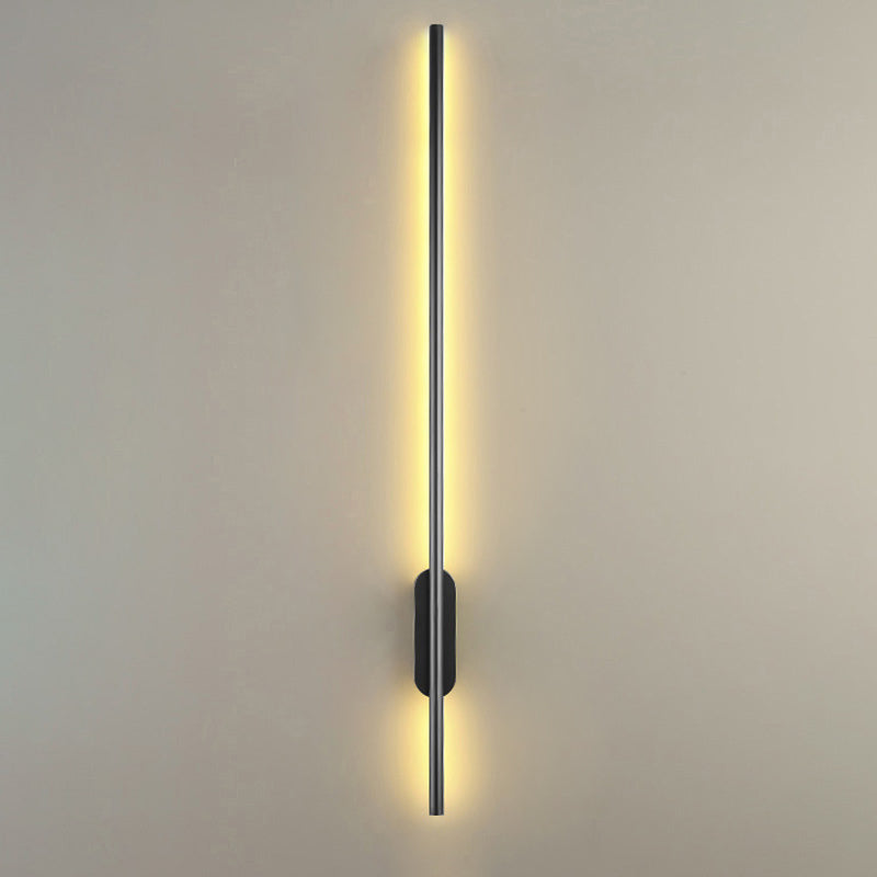 Skørter | Black Rod LED Wall Lamp Fixture Simple Style Metallic Wall Light for the Living Room