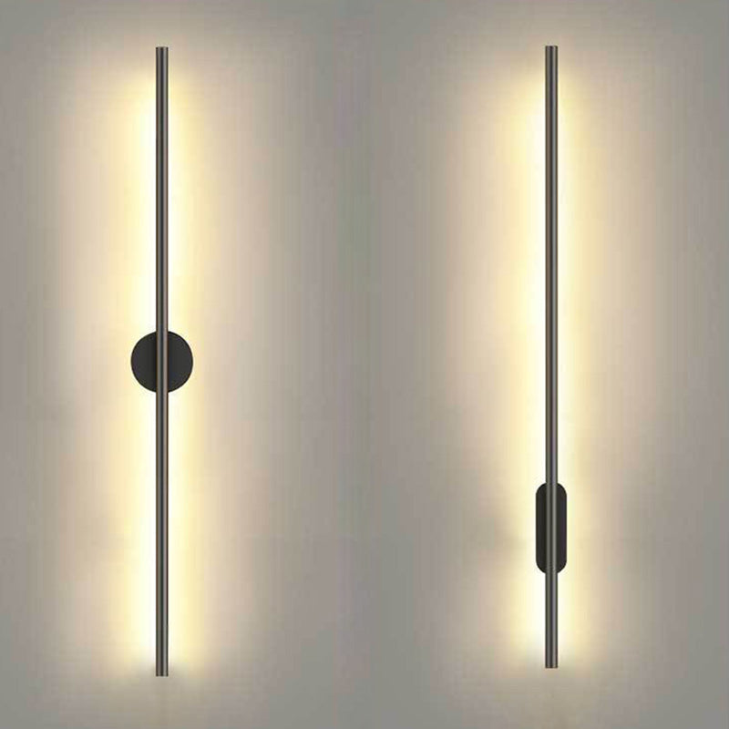 Skørter | Black Rod LED Wall Lamp Fixture Simple Style Metallic Wall Light for the Living Room