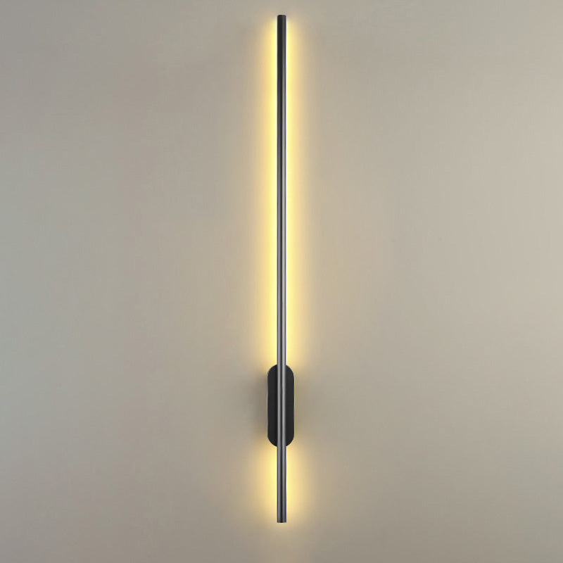 Skørter | Black Rod LED Wall Lamp Fixture Simple Style Metallic Wall Light for the Living Room
