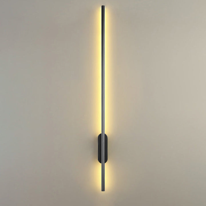 Skørter | Black Rod LED Wall Lamp Fixture Simple Style Metallic Wall Light for the Living Room