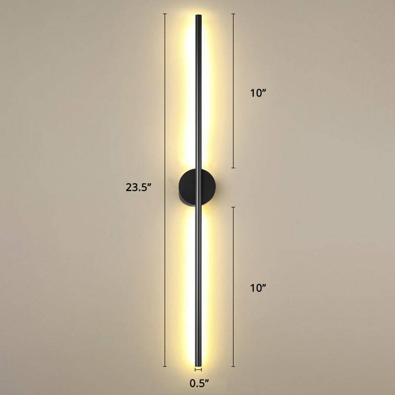 Skørter | Black Rod LED Wall Lamp Fixture Simple Style Metallic Wall Light for the Living Room