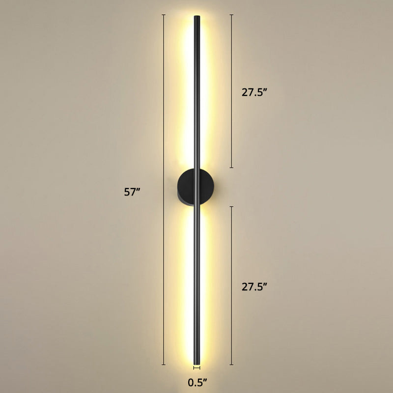Skørter | Black Rod LED Wall Lamp Fixture Simple Style Metallic Wall Light for the Living Room