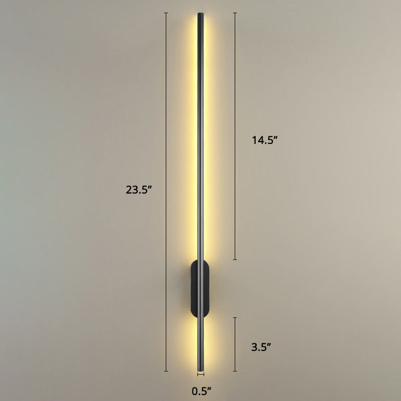 Skørter | Black Rod LED Wall Lamp Fixture Simple Style Metallic Wall Light for the Living Room