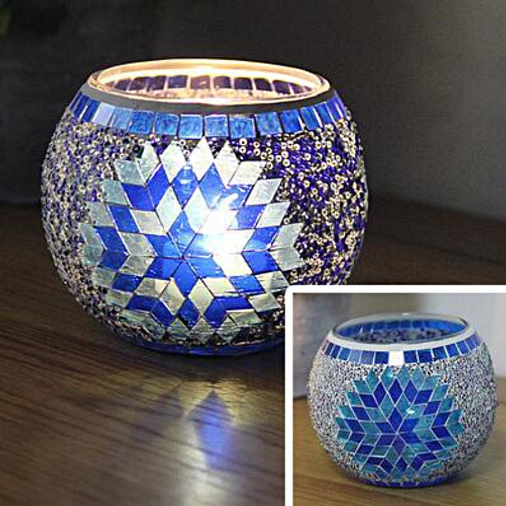 Lisslune | European Retro Glass Mosaic Tealight Holder