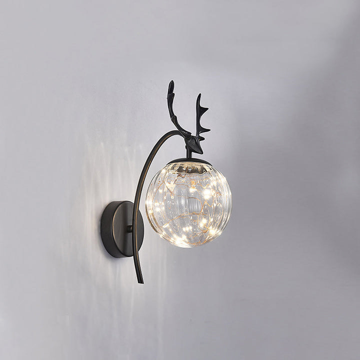 Lisslune | Nordic Ball Wall Mount Lighting Glass Stairs LED Star Wall Lamp with Deer Decor