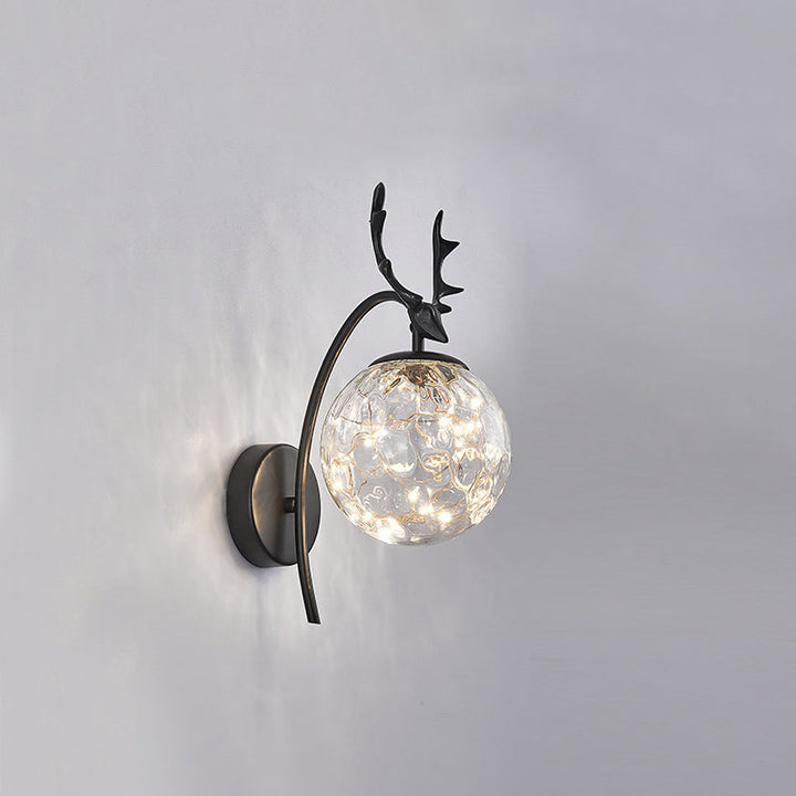 Lisslune | Nordic Ball Wall Mount Lighting Glass Stairs LED Star Wall Lamp with Deer Decor