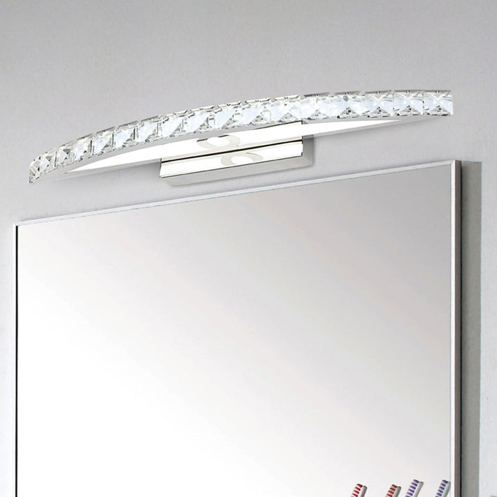 Lisslune | Crystal Arch Wall Light Sconces Modernist LED Vanity Light Fixture for Bathroom