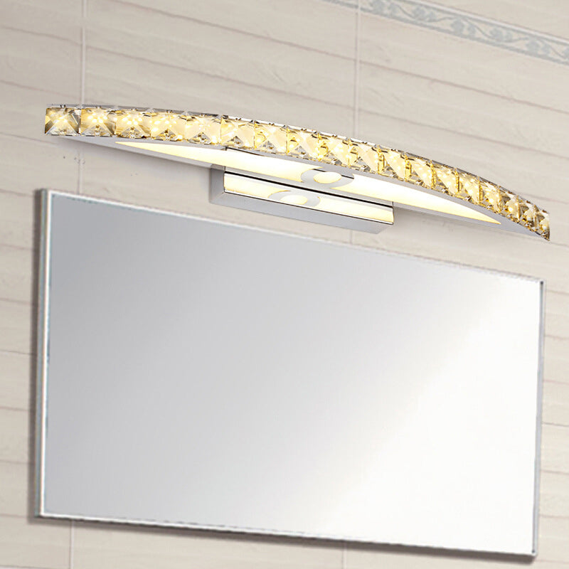 Lisslune | Crystal Arch Wall Light Sconces Modernistic LED Vanity Light Fixture for Bathroom