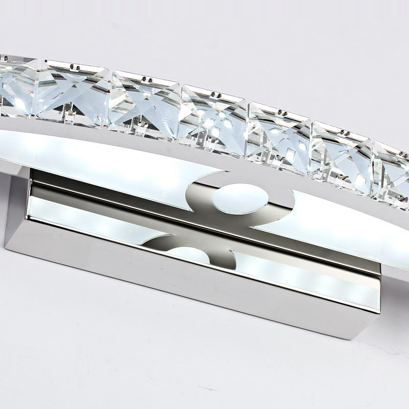 Lisslune | Crystal Arch Wall Light Sconces Modernistic LED Vanity Light Fixture for Bathroom